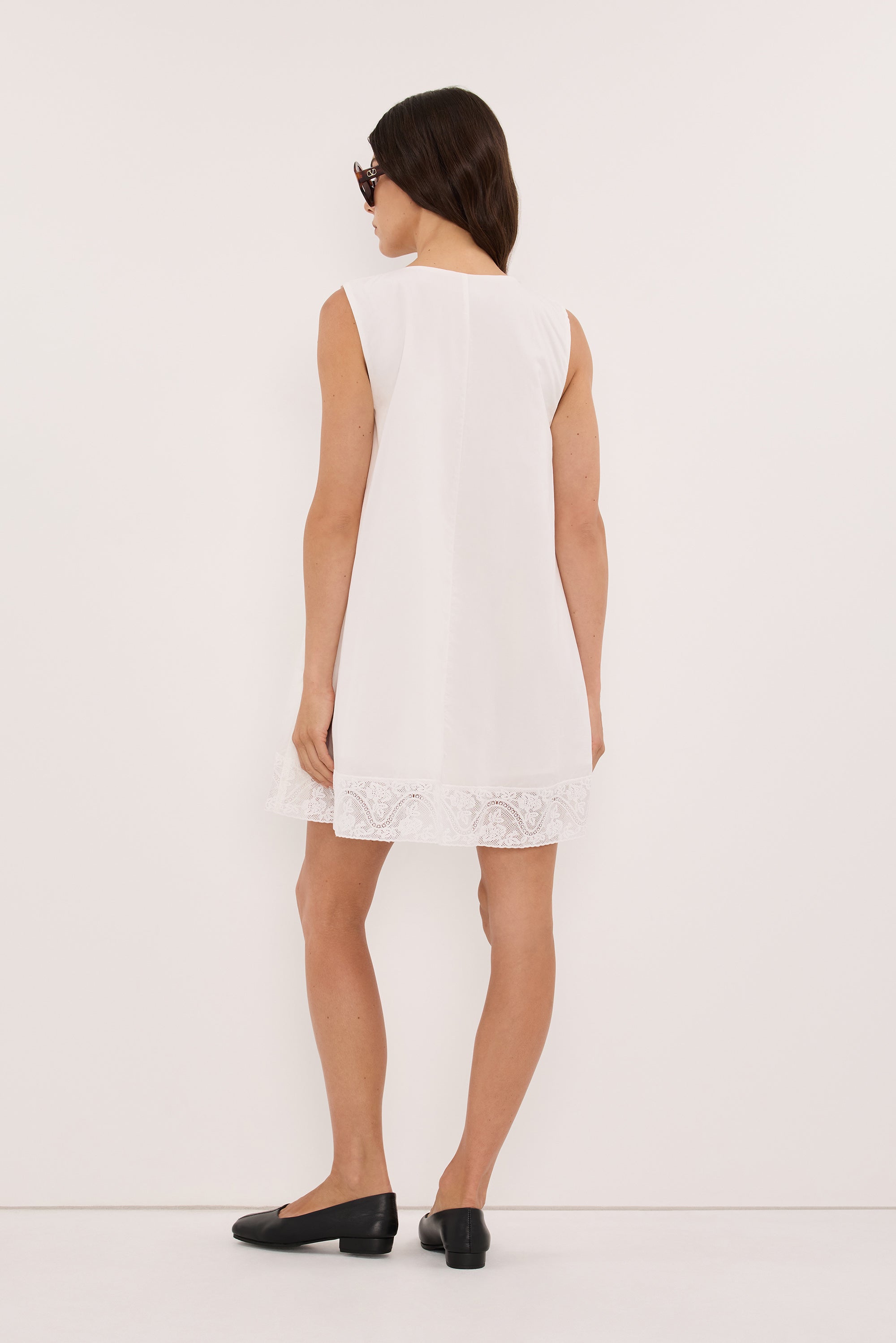 AMOUR WHITE LACE TRIM MINI DRESS