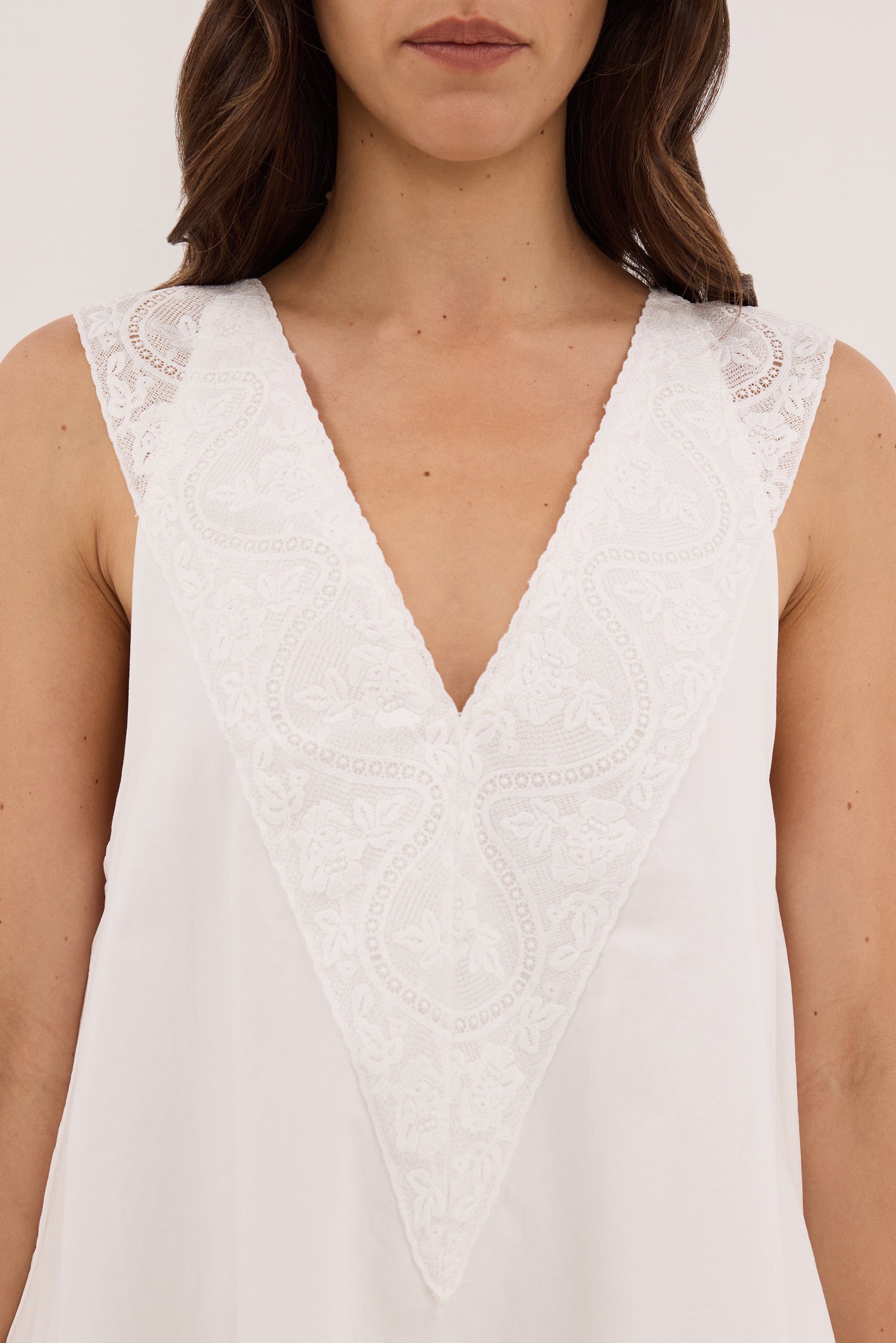 AMOUR WHITE LACE TRIM MINI DRESS