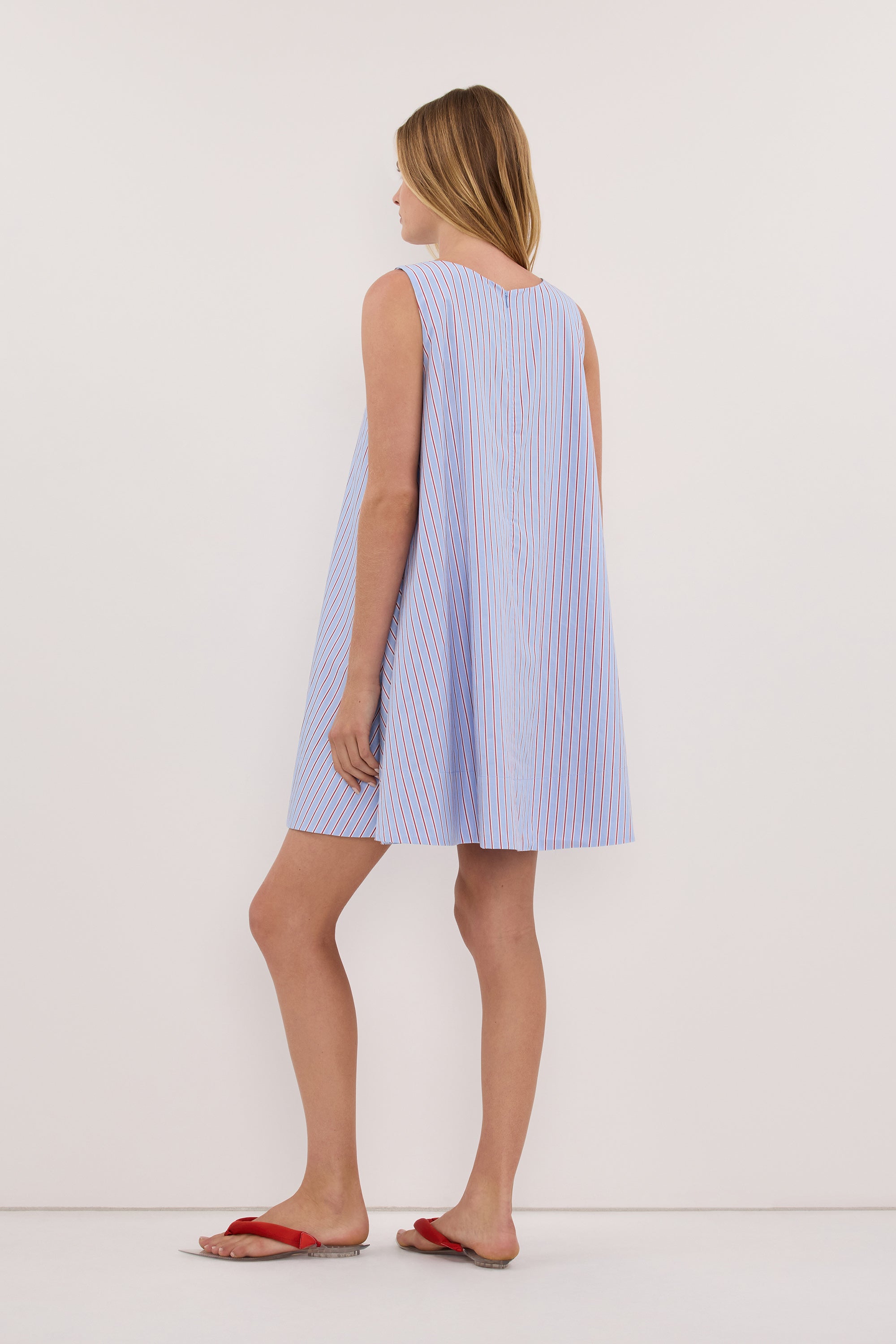 ORSON BLUE STRIPE COTTON MINI DRESS