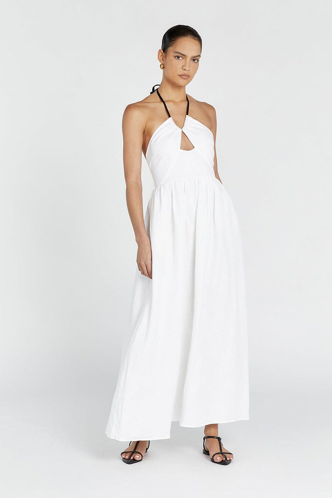 ALYSSA WHITE LINEN MAXI DRESS | Dissh