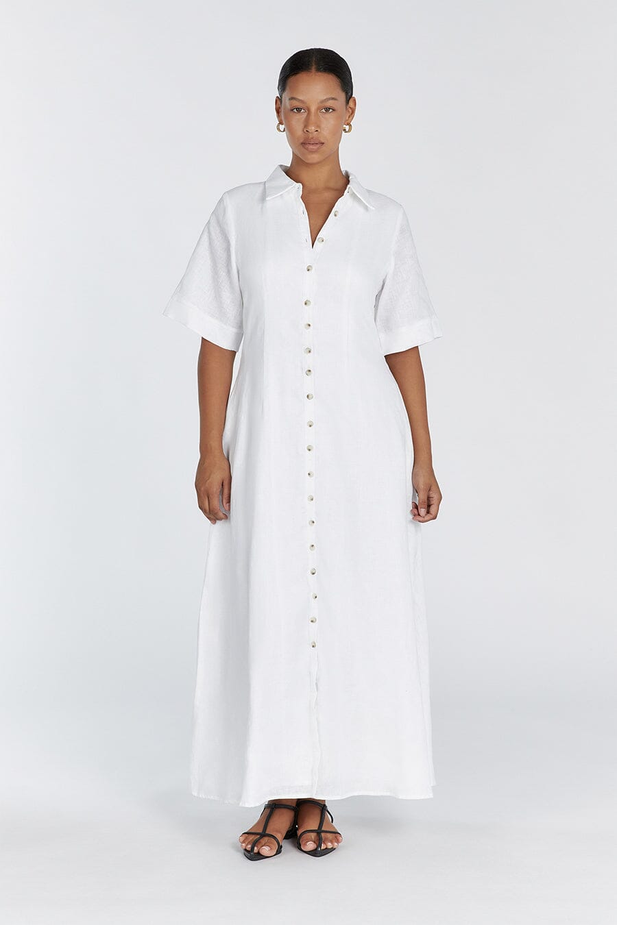 Linen shirt hot sale dress white