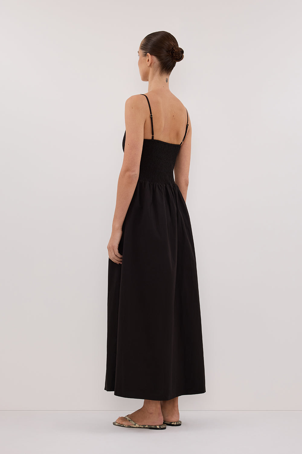 MILANO BLACK COTTON MIDI DRESS Clothing DISSH Boutiques 