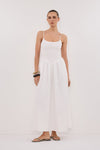 MILANO WHITE COTTON MIDI DRESS