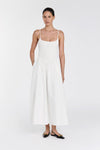 MILANO WHITE COTTON MIDI DRESS