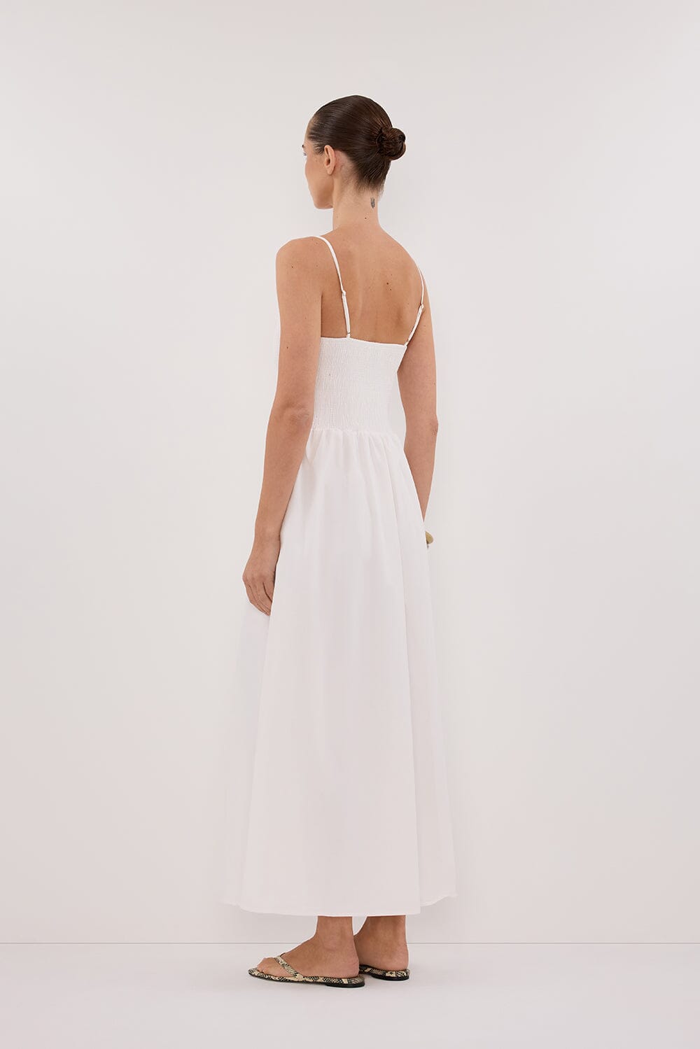 MILANO WHITE COTTON MIDI DRESS Clothing DISSH Boutiques 