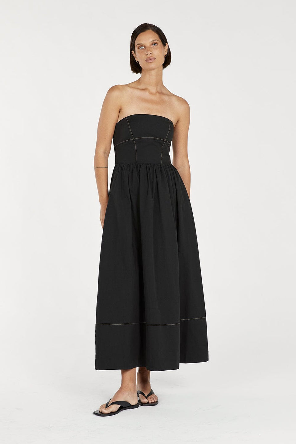 ELIDY BLACK COTTON MAXI DRESS Clothing DISSH Boutiques 12 BLACK 