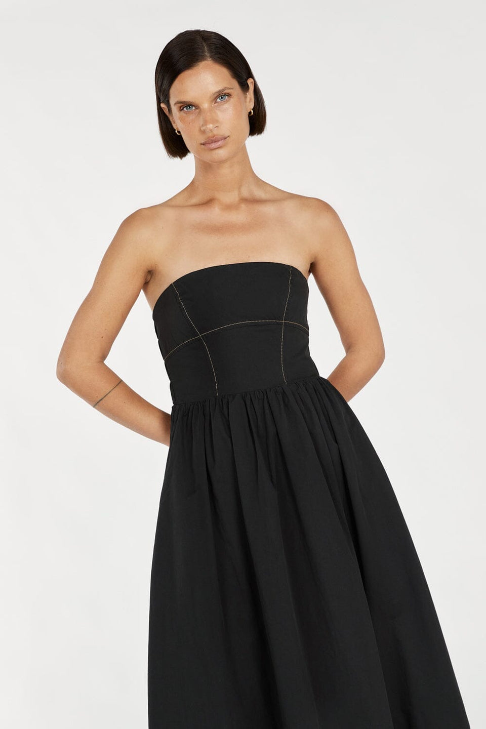 ELIDY BLACK COTTON MAXI DRESS Clothing DISSH Boutiques 
