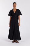 ZAHARA BLACK  FRINGING MIDI DRESS