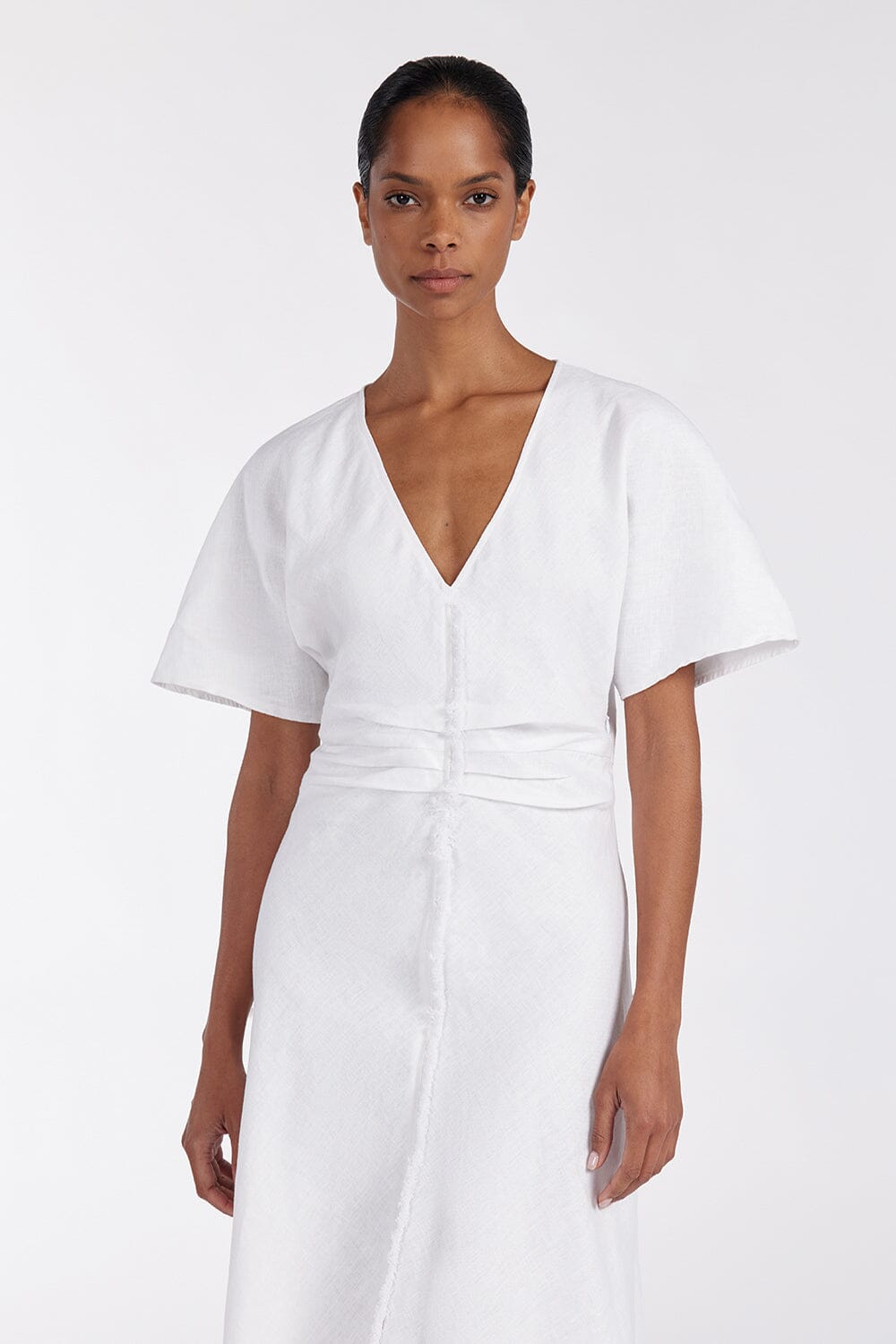 ZAHARA WHITE FRINGING MIDI DRESS Clothing DISSH Boutiques 