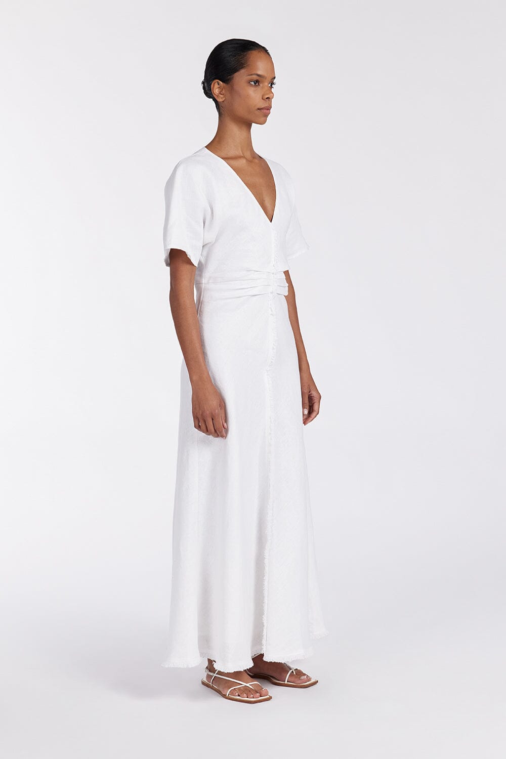 ZAHARA WHITE FRINGING MIDI DRESS Clothing DISSH Boutiques 