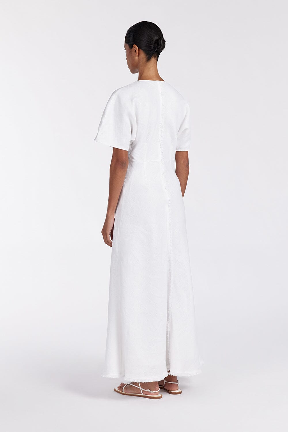 ZAHARA WHITE FRINGING MIDI DRESS Clothing DISSH Boutiques 