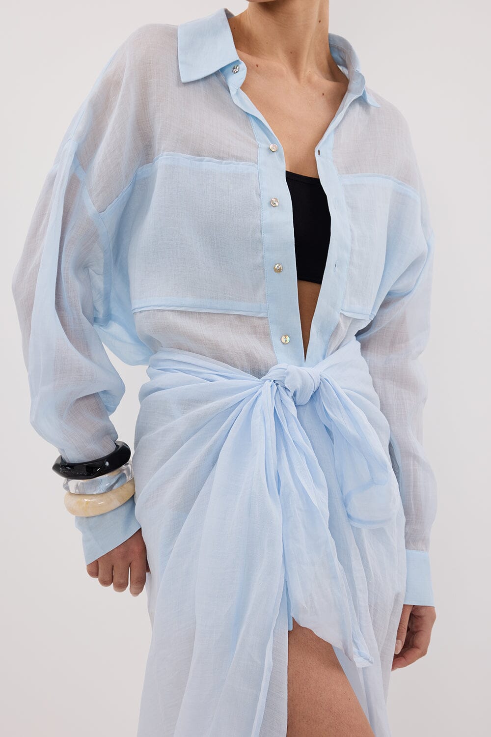 TROPEZ CORNFLOWER RAMIE SARONG Clothing DISSH Boutiques 