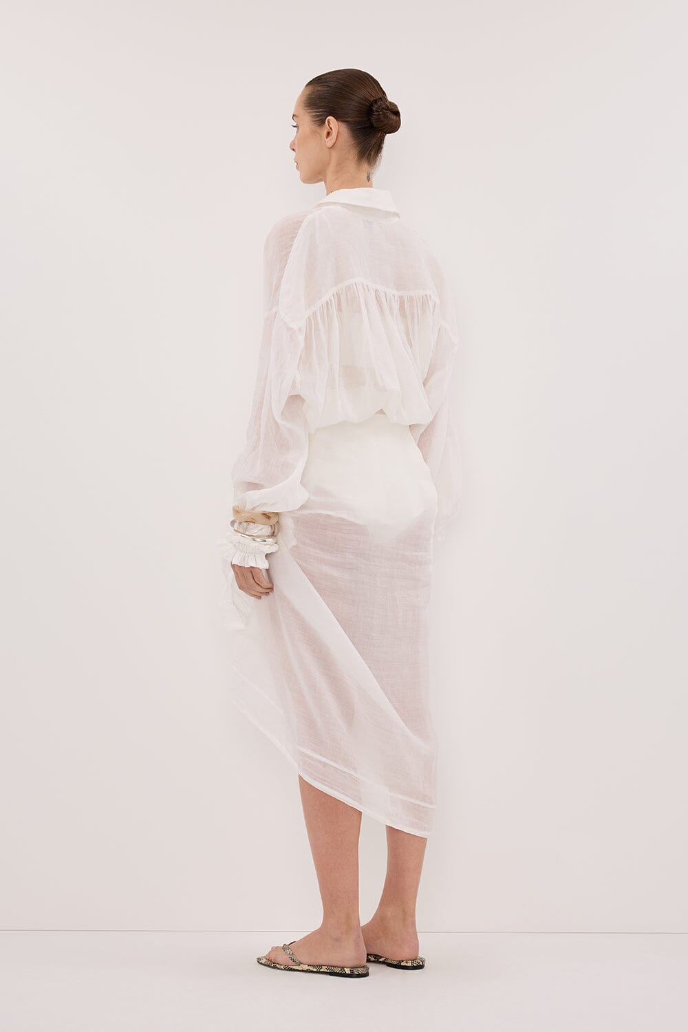 TROPEZ WHITE RAMIE SARONG Clothing DISSH Boutiques 