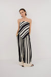 BEAU BLACK STRIPE SCARF TOP