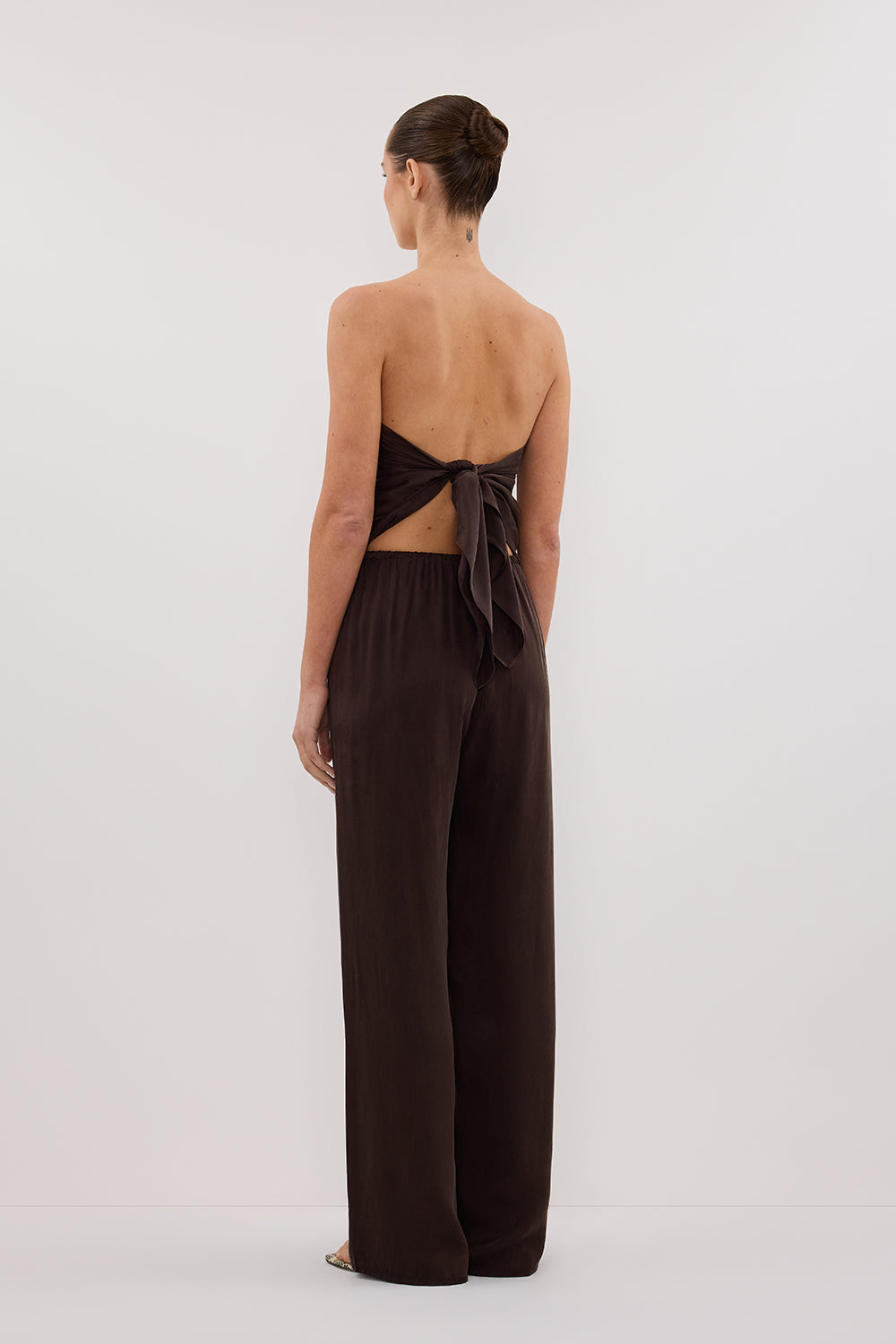 PERCY BITTER CHOC SILK SCARF TOP Clothing DISSH Boutiques 