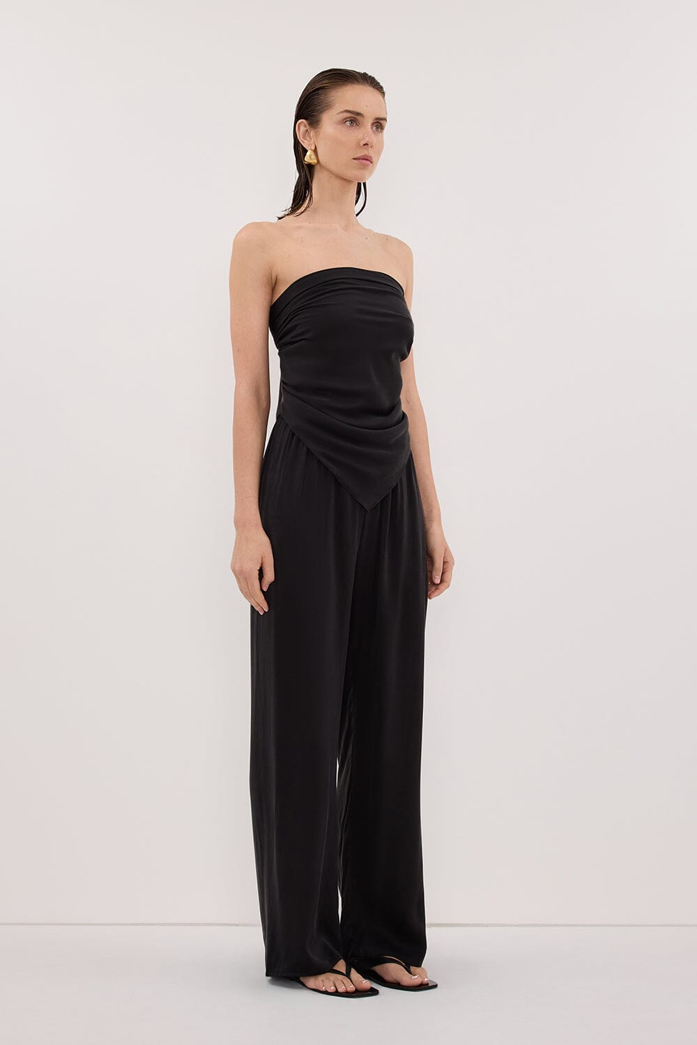 PERCY BLACK SILK SCARF TOP Clothing DISSH Boutiques 