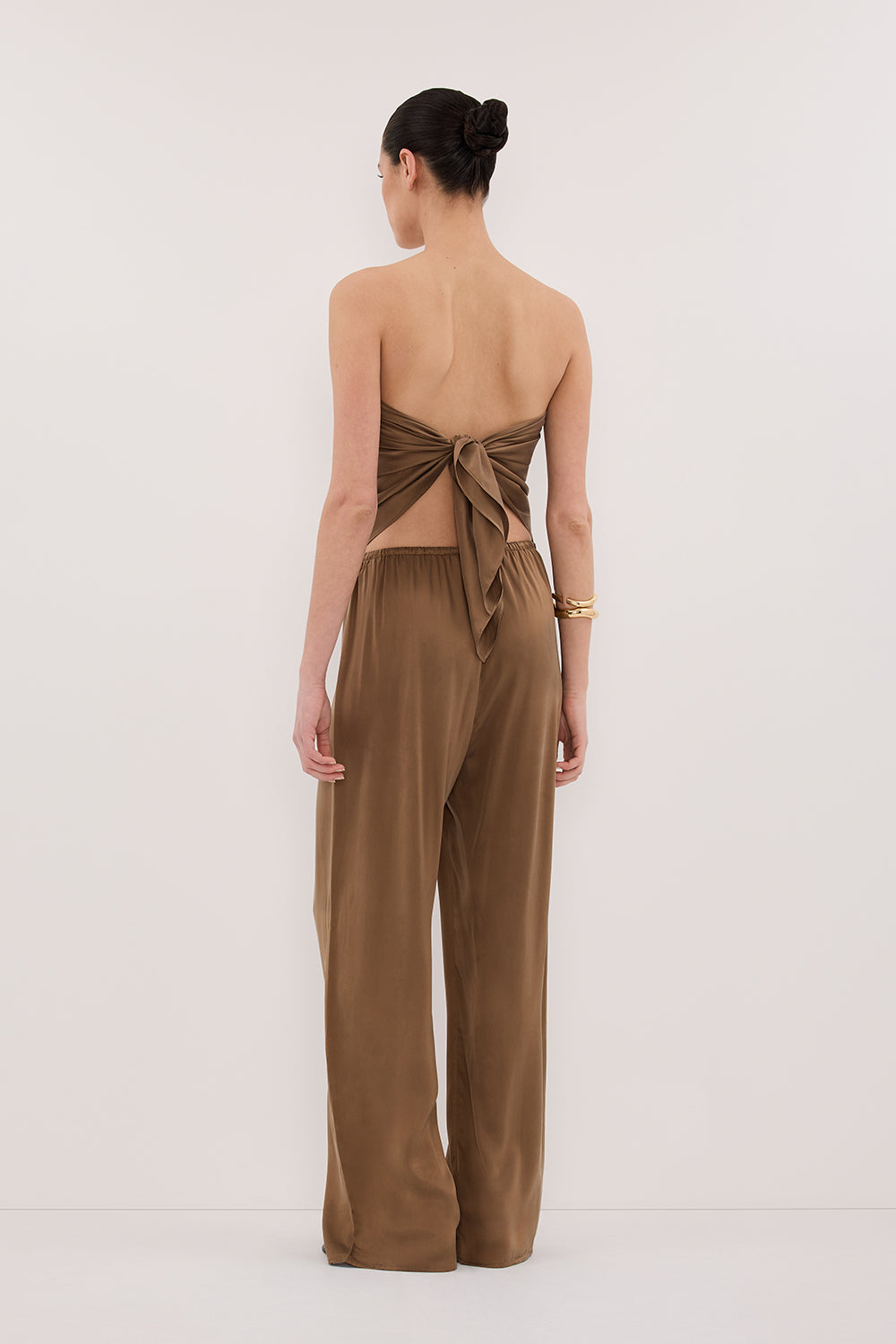PERCY CHESTNUT SILK SCARF TOP Clothing DISSH Boutiques 