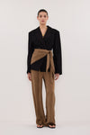 PERCY CHESTNUT SILK SCARF TOP