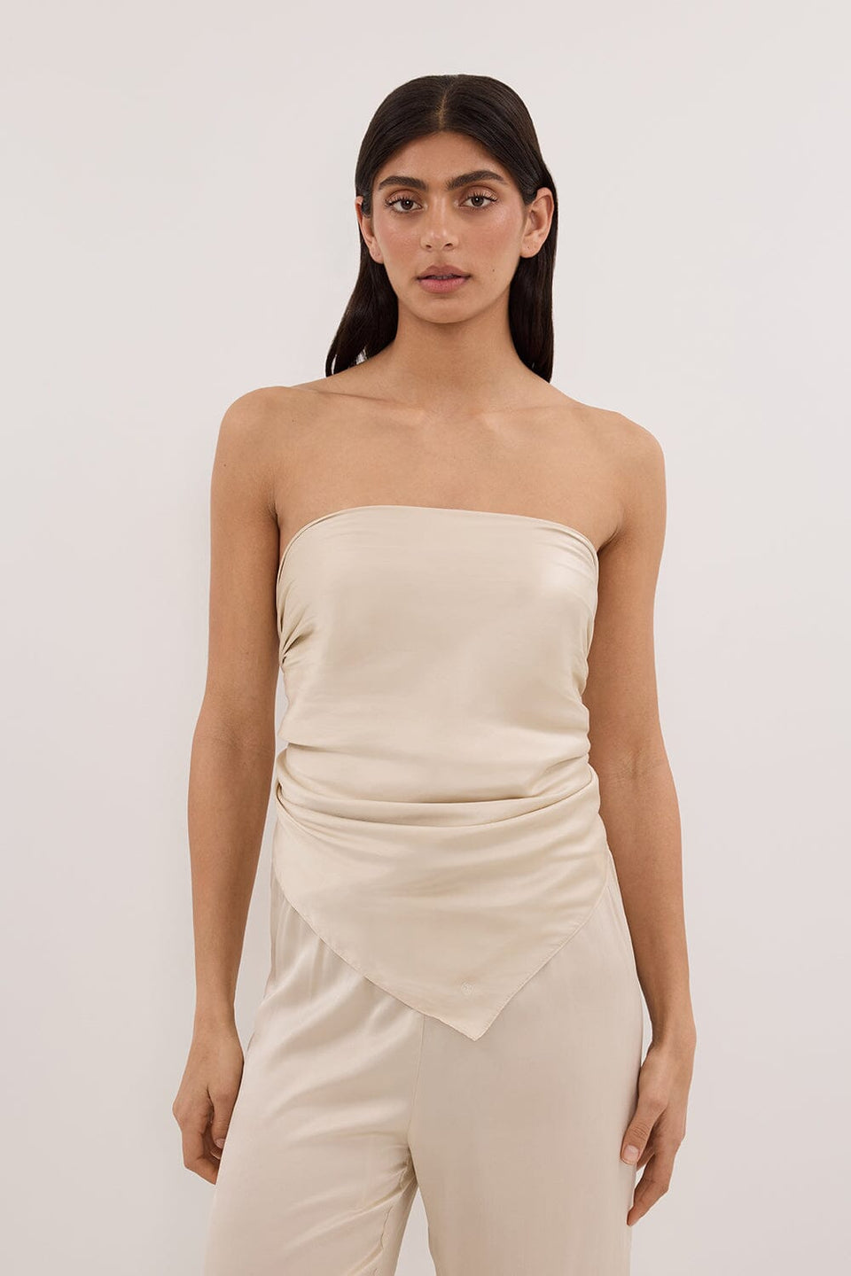 PERCY SANDSTONE SILK SCARF TOP Clothing DISSH Boutiques 