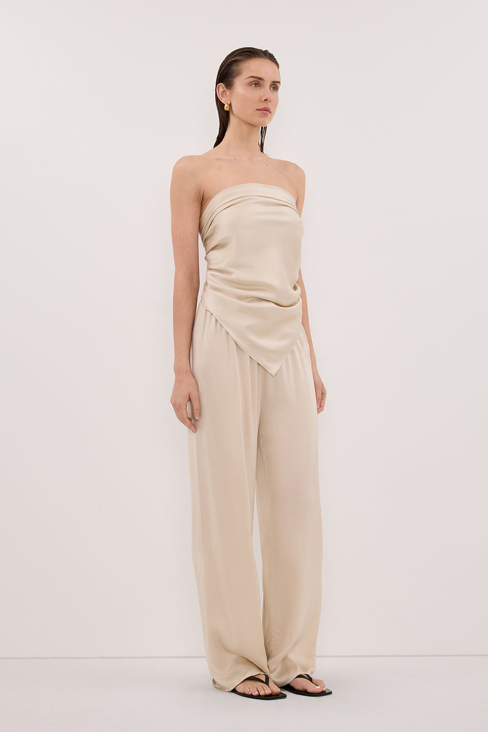 PERCY SANDSTONE SILK SCARF TOP Clothing DISSH Boutiques 