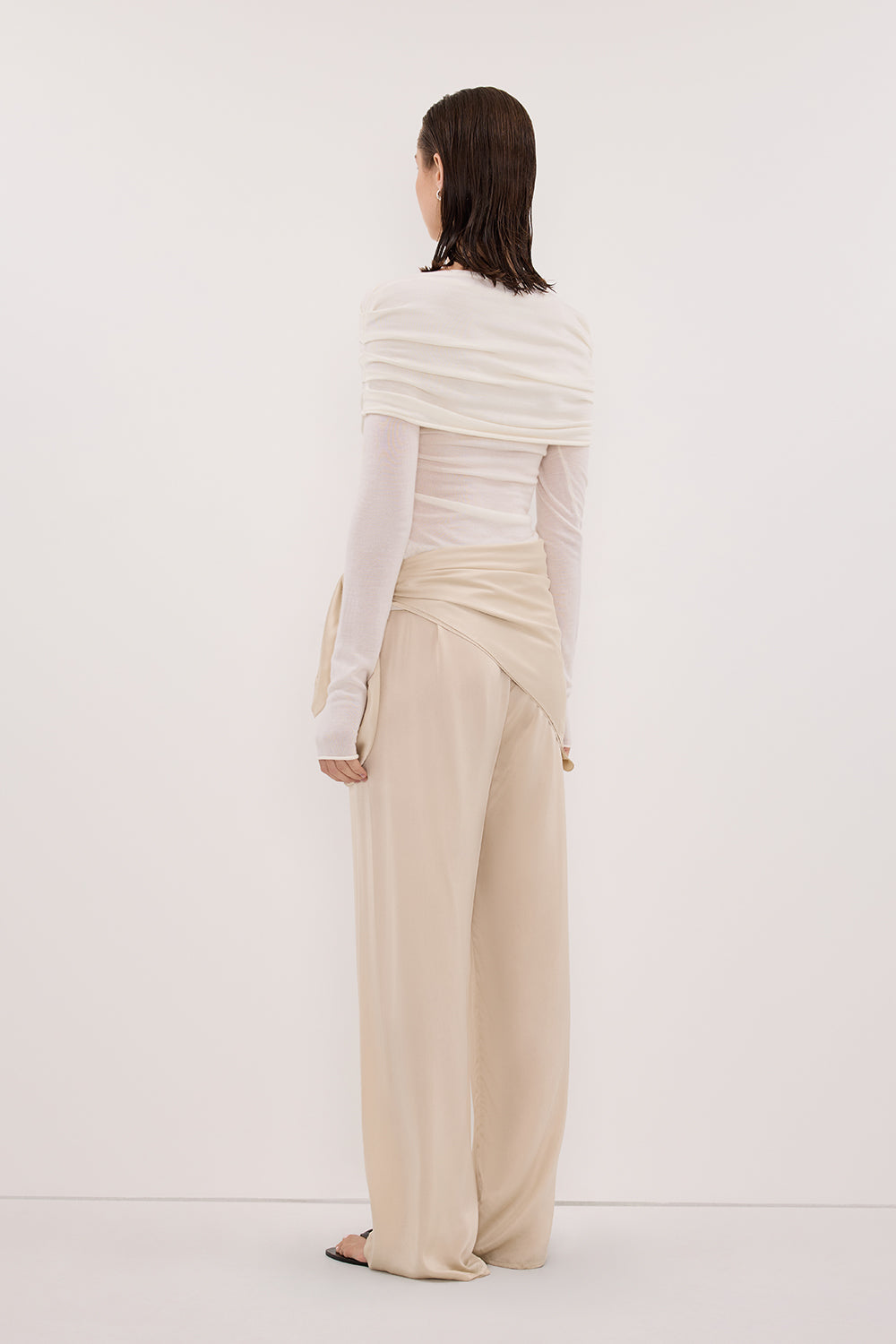 PERCY SANDSTONE SILK SCARF TOP Clothing DISSH Boutiques 