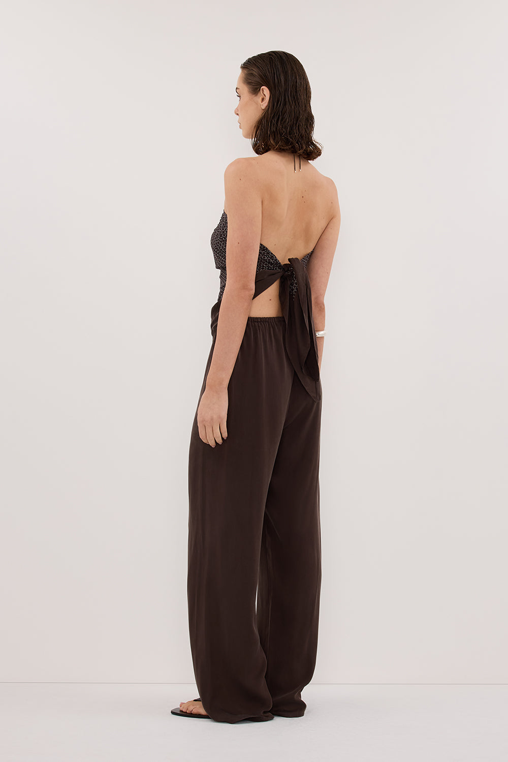 TIA CHOC MICRO CHECK SCARF TOP Clothing DISSH Boutiques 