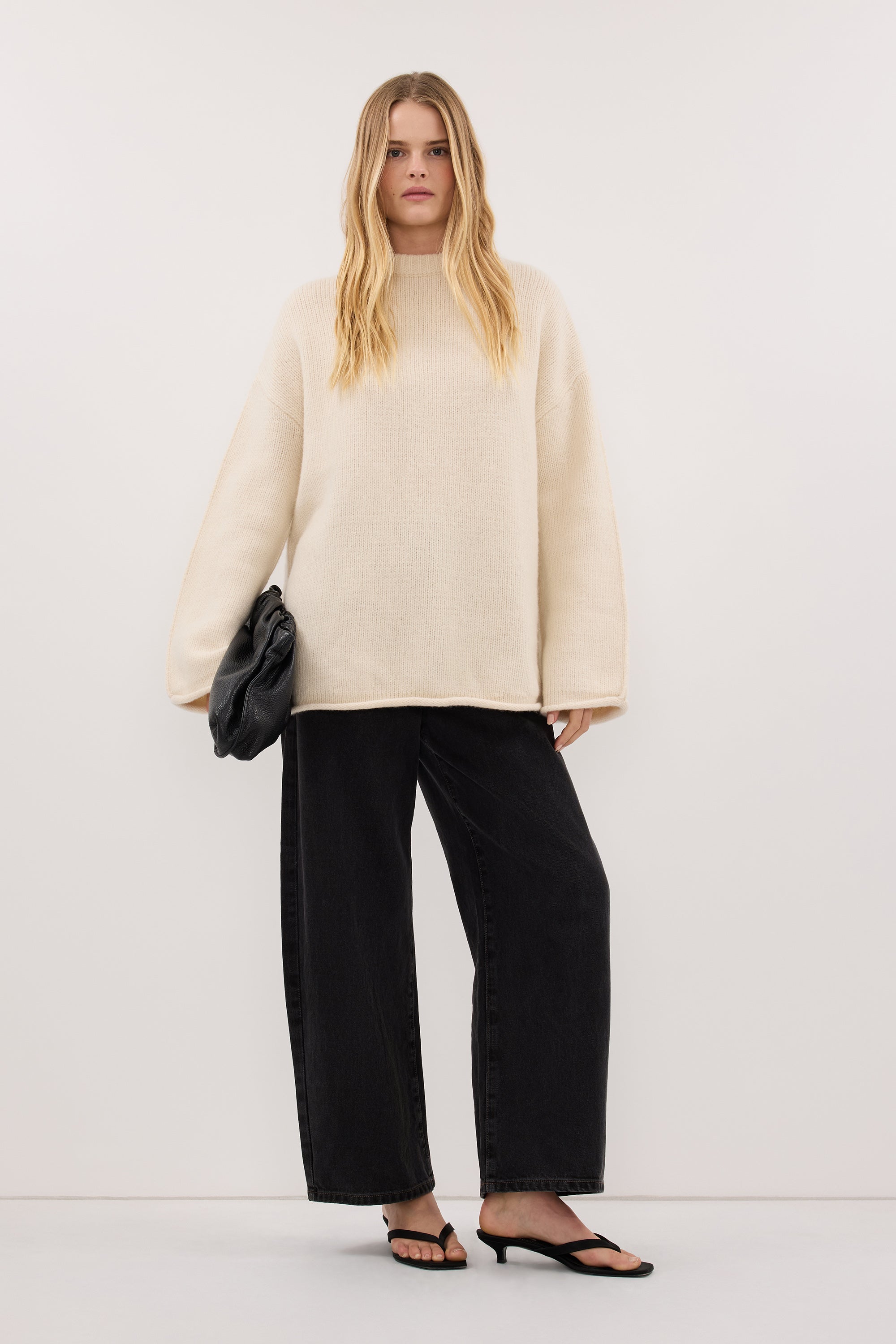 MILLY CREAM CREW NECK KNIT JUMPER