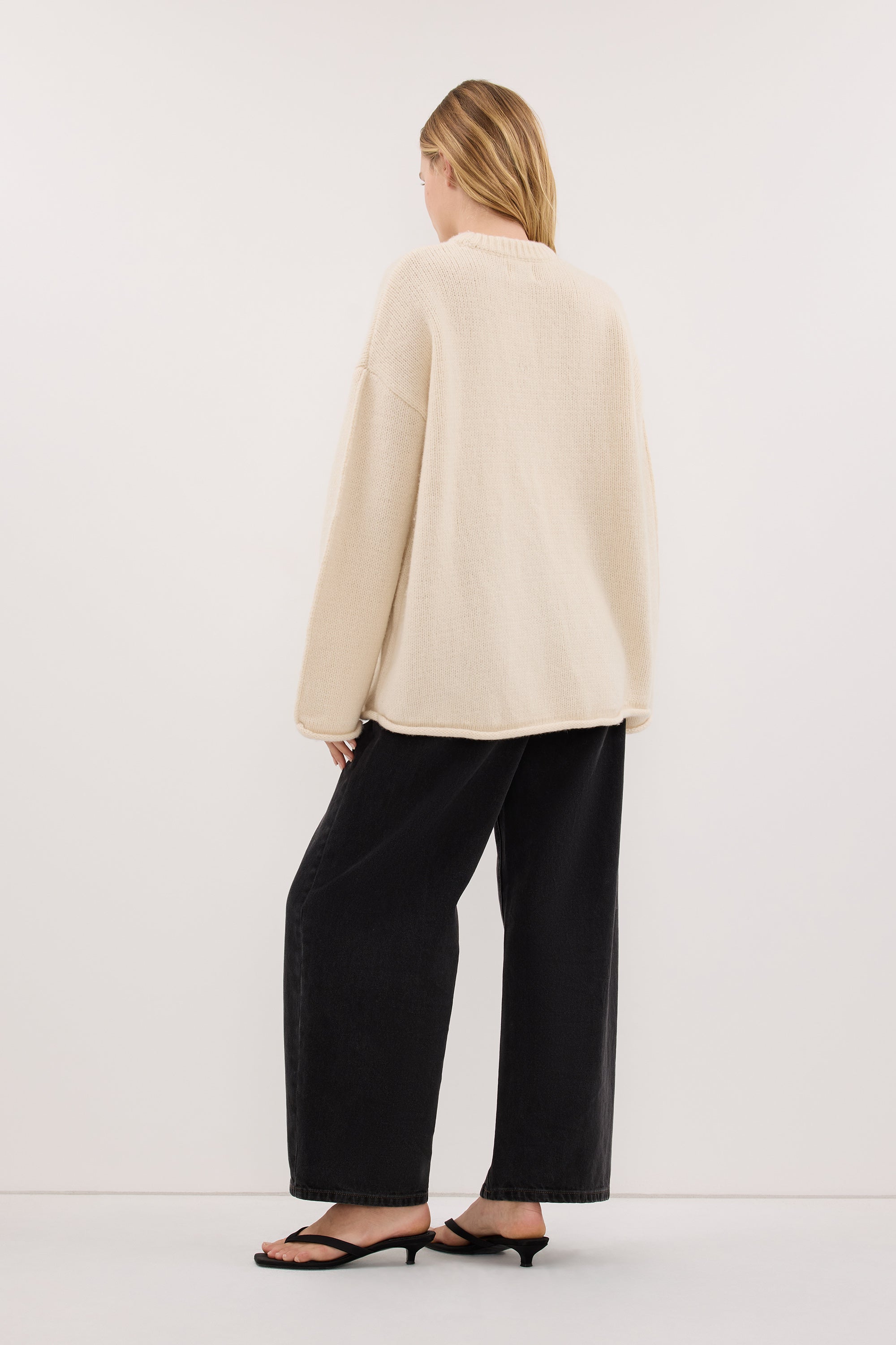 MILLY CREAM CREW NECK KNIT JUMPER