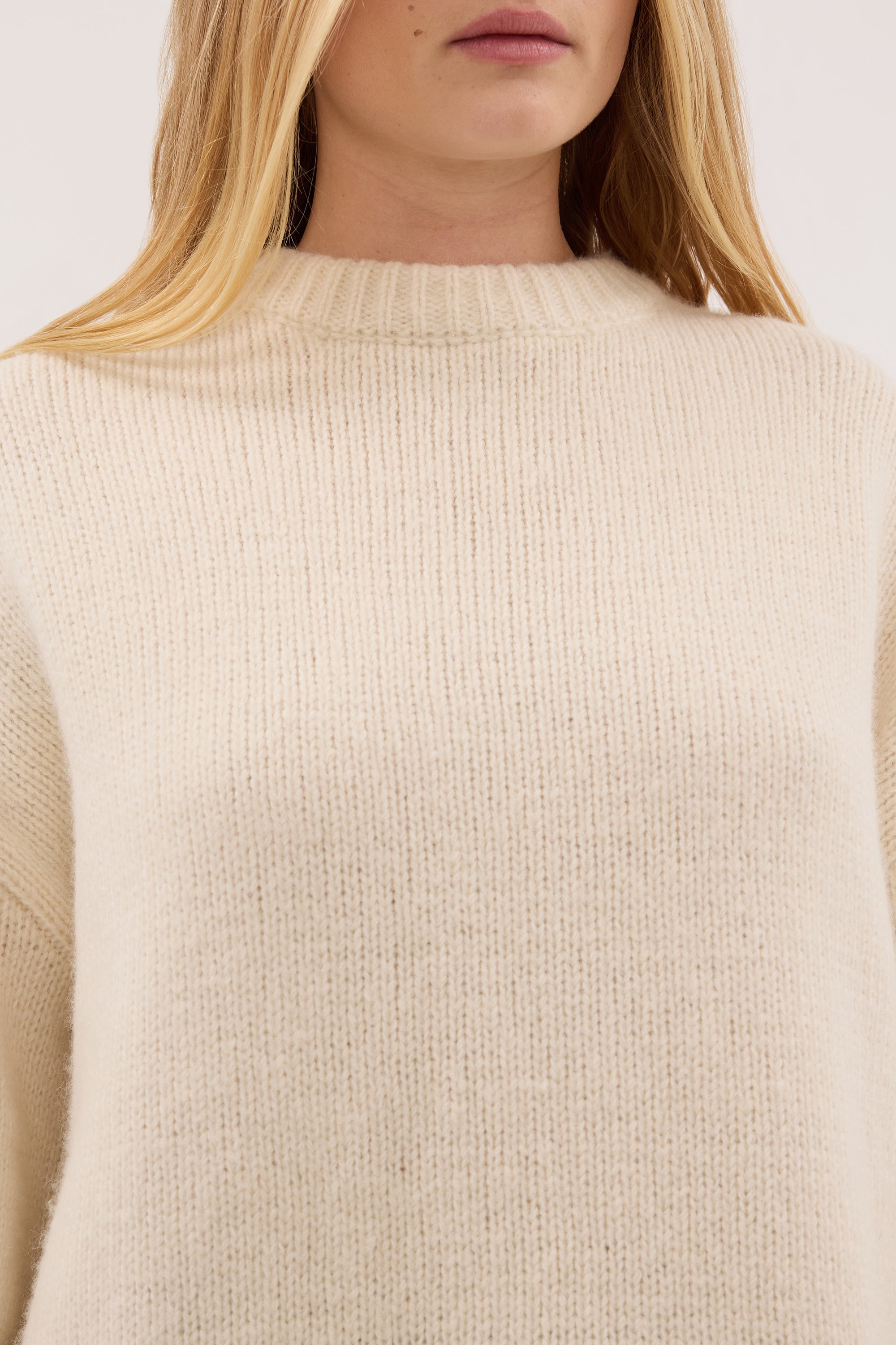 MILLY CREAM CREW NECK KNIT JUMPER