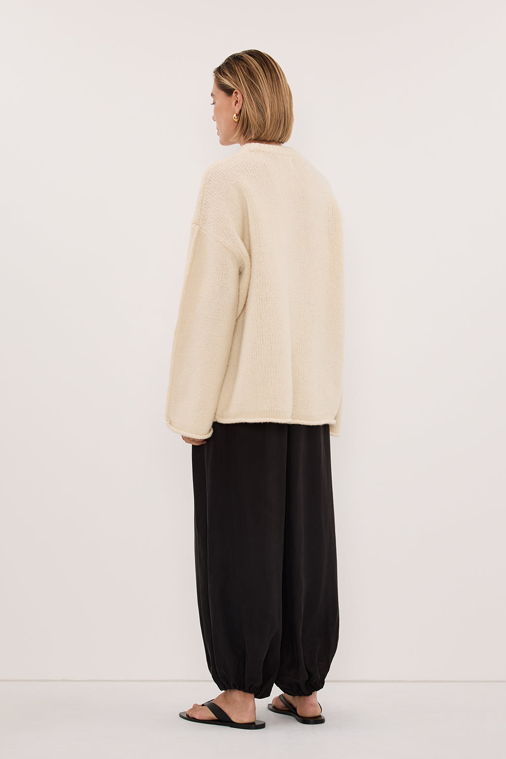 MILLY CREAM CREW NECK KNIT JUMPER