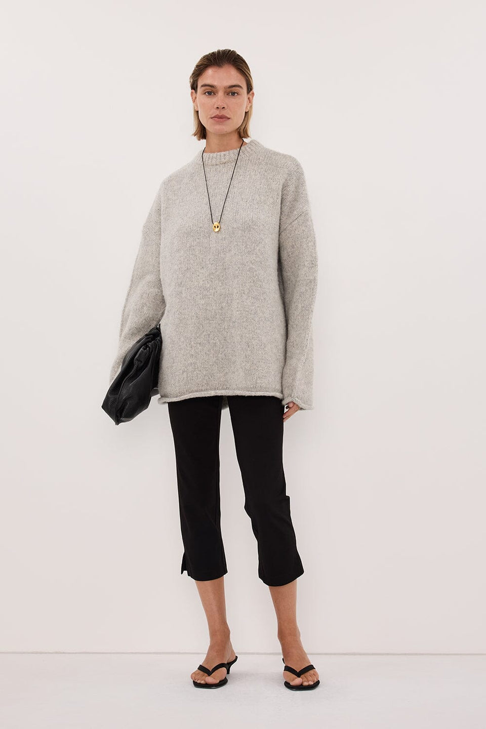 MILLY SILVER CREW NECK KNIT JUMPER Clothing DISSH Boutiques 