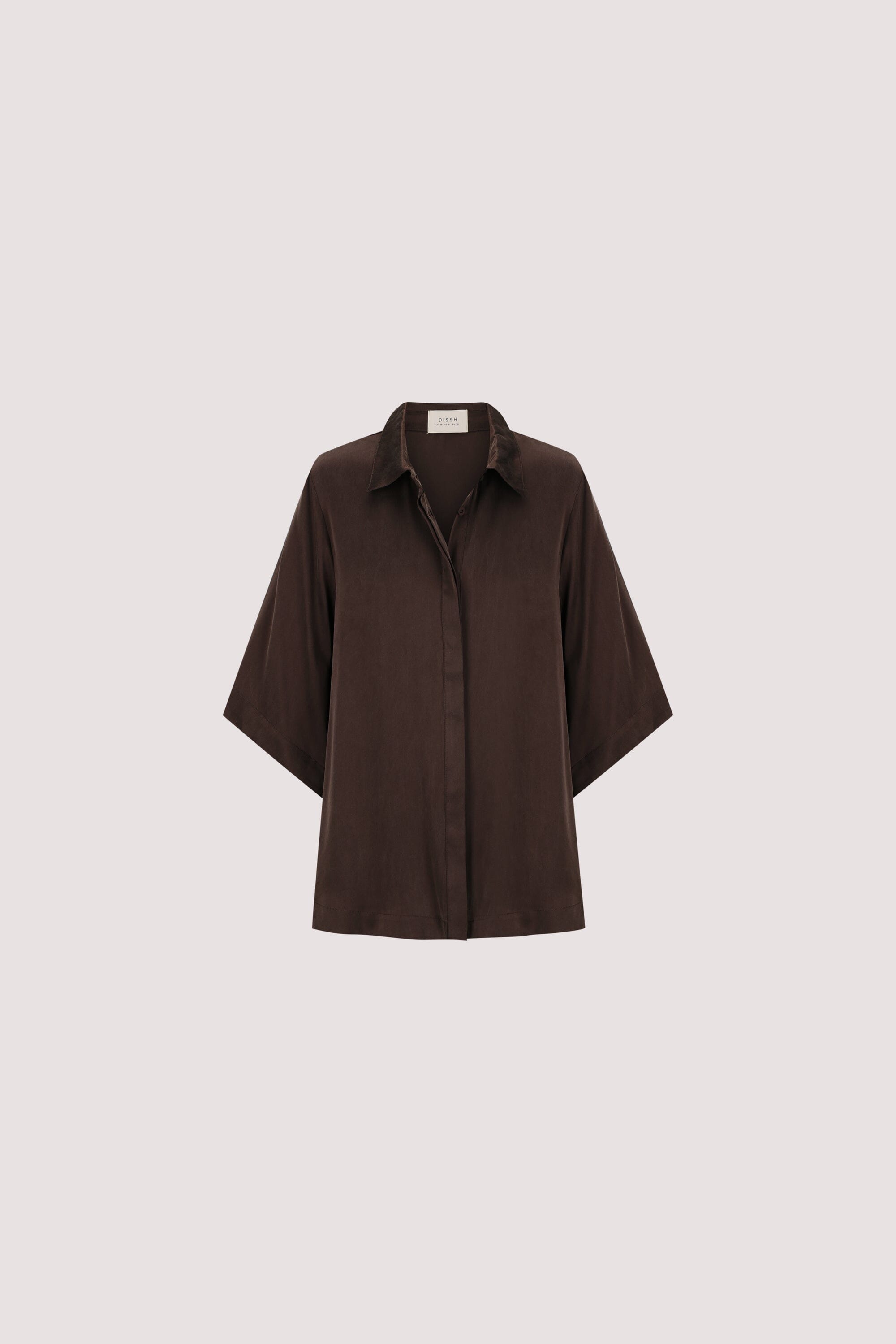 PERCY BITTER CHOC SILK SHIRT