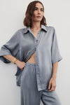 PERCY DUSTY BLUE SILK SHIRT