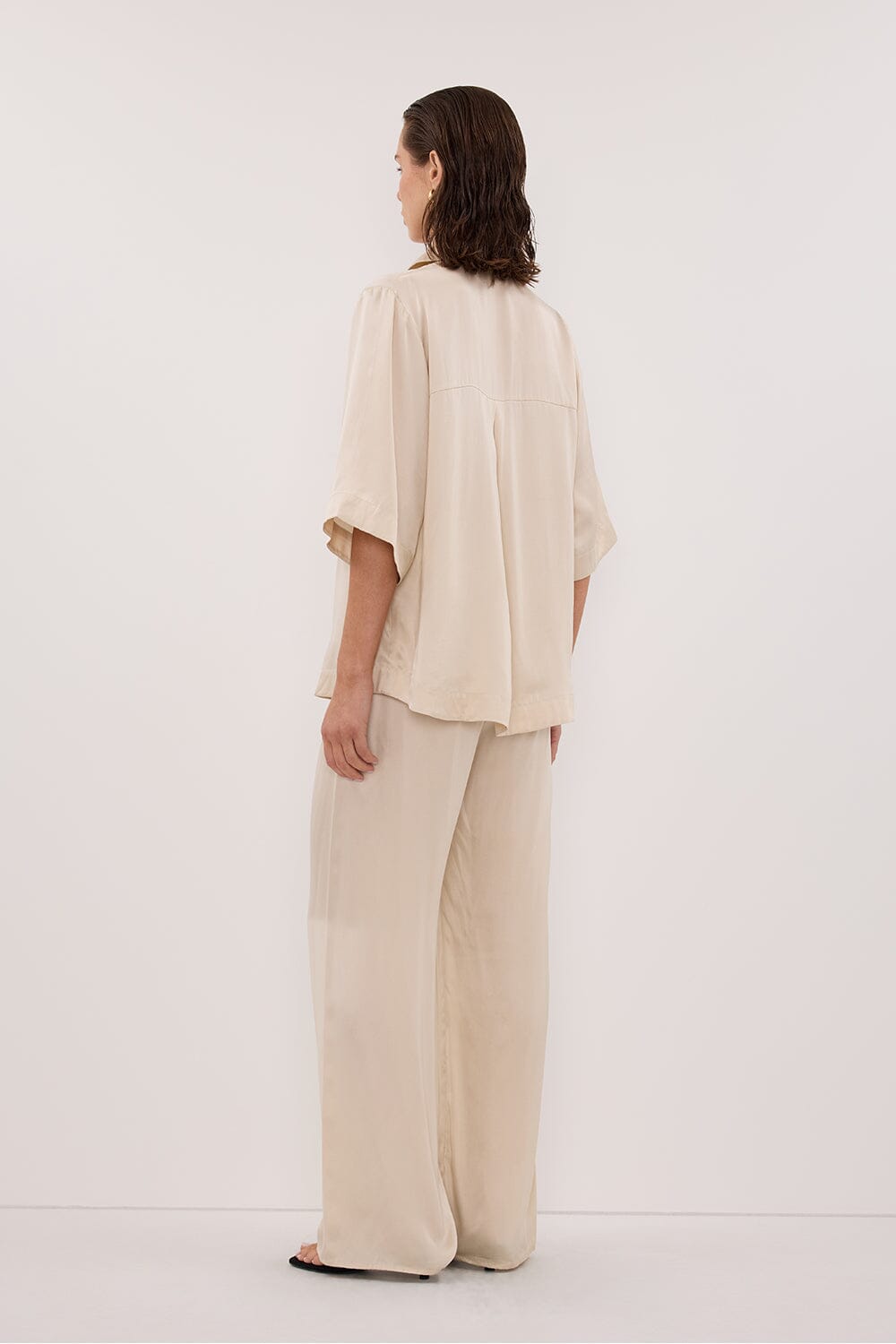 PERCY SANDSTONE SILK SHIRT