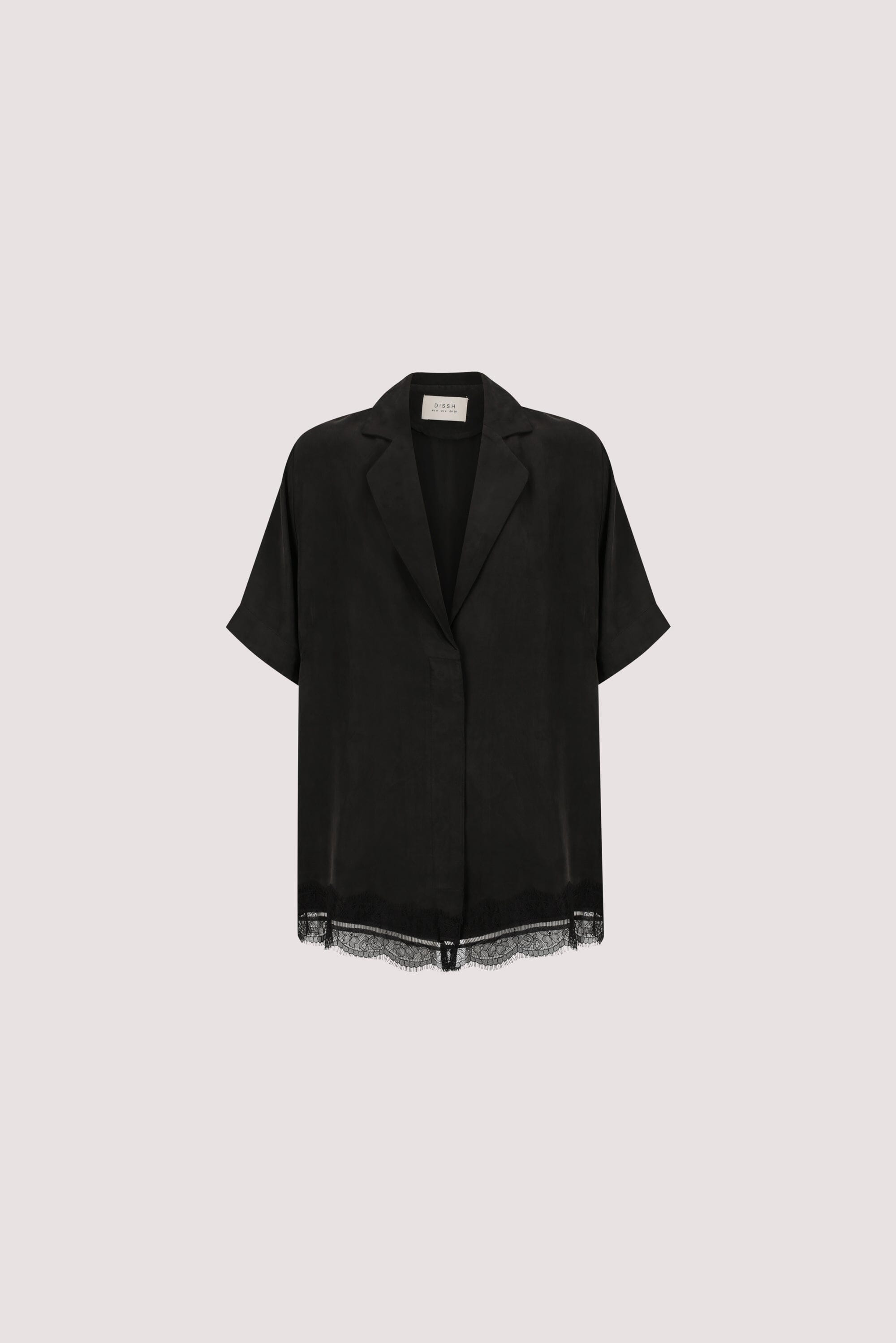 ANDREA BLACK CUPRO LACE SHIRT