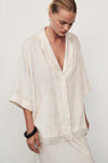 ANDREA SANDSTONE CUPRO LACE SHIRT - PRE ORDER