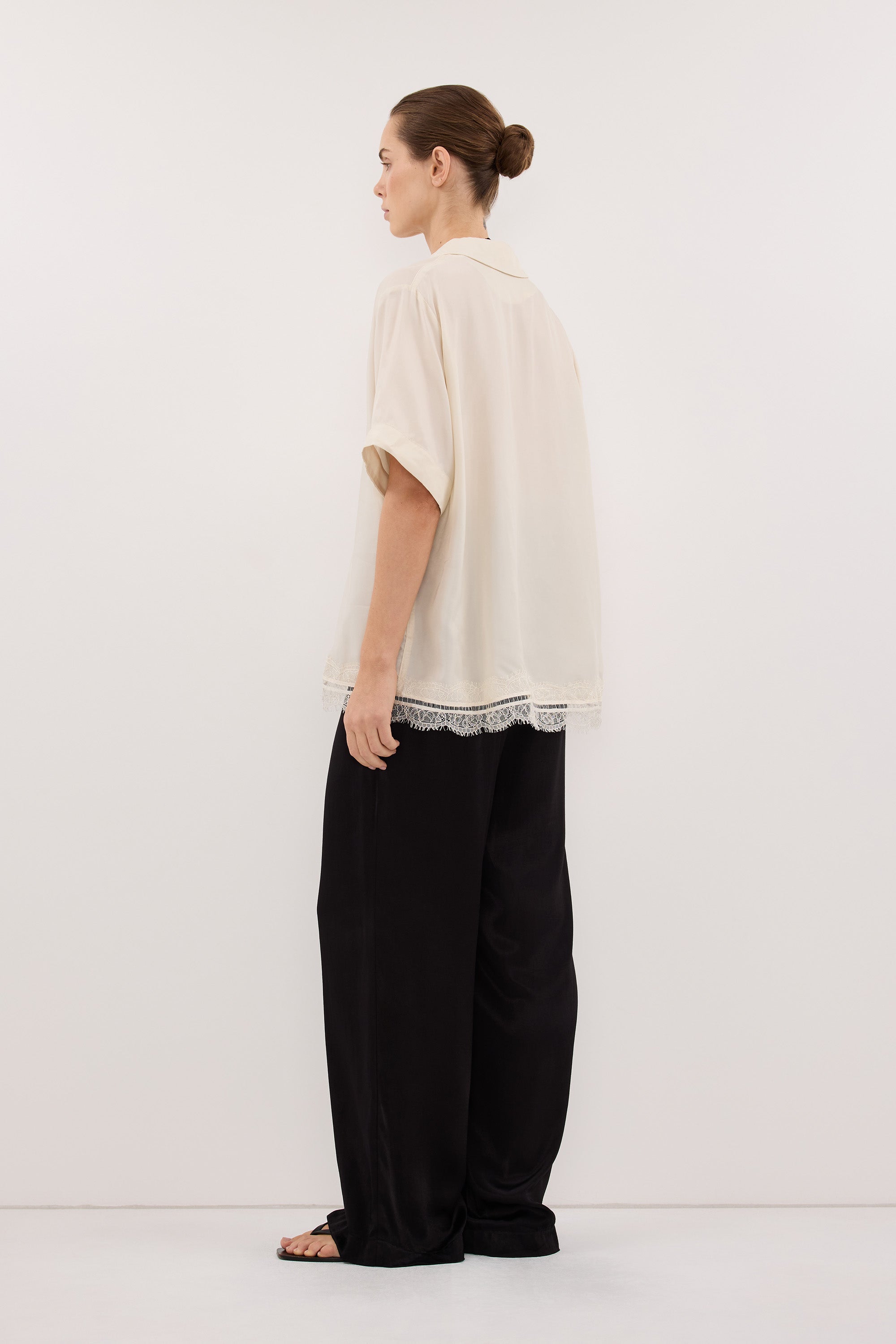 ANDREA SANDSTONE CUPRO LACE SHIRT