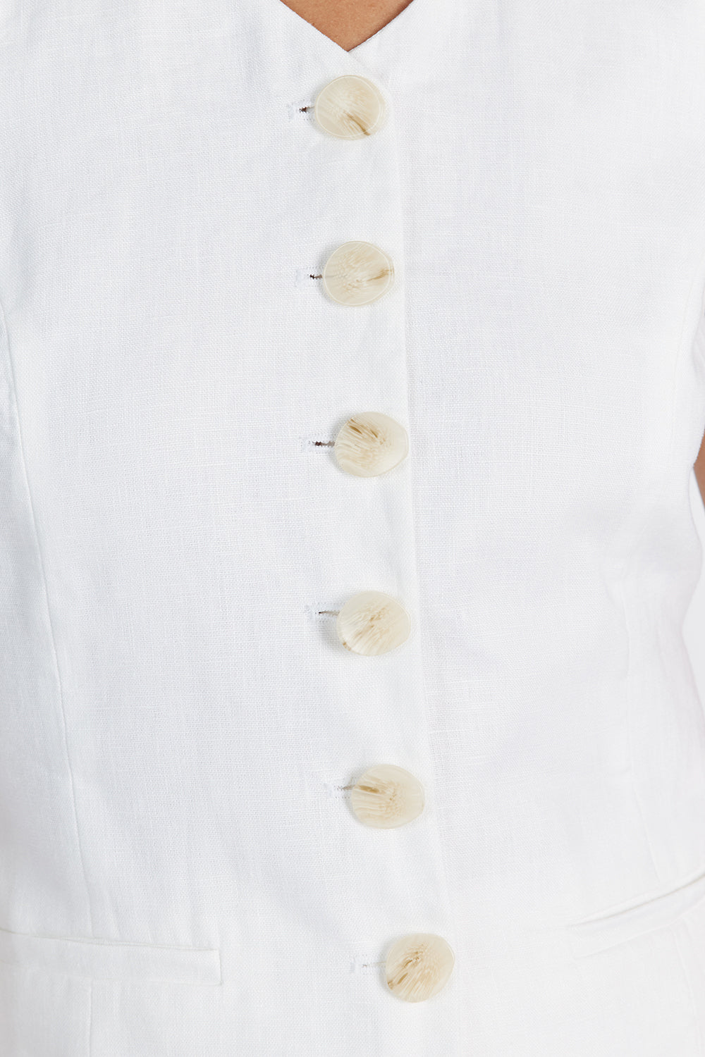 ALONDRA WHITE LINEN VEST Clothing DISSH Boutiques 