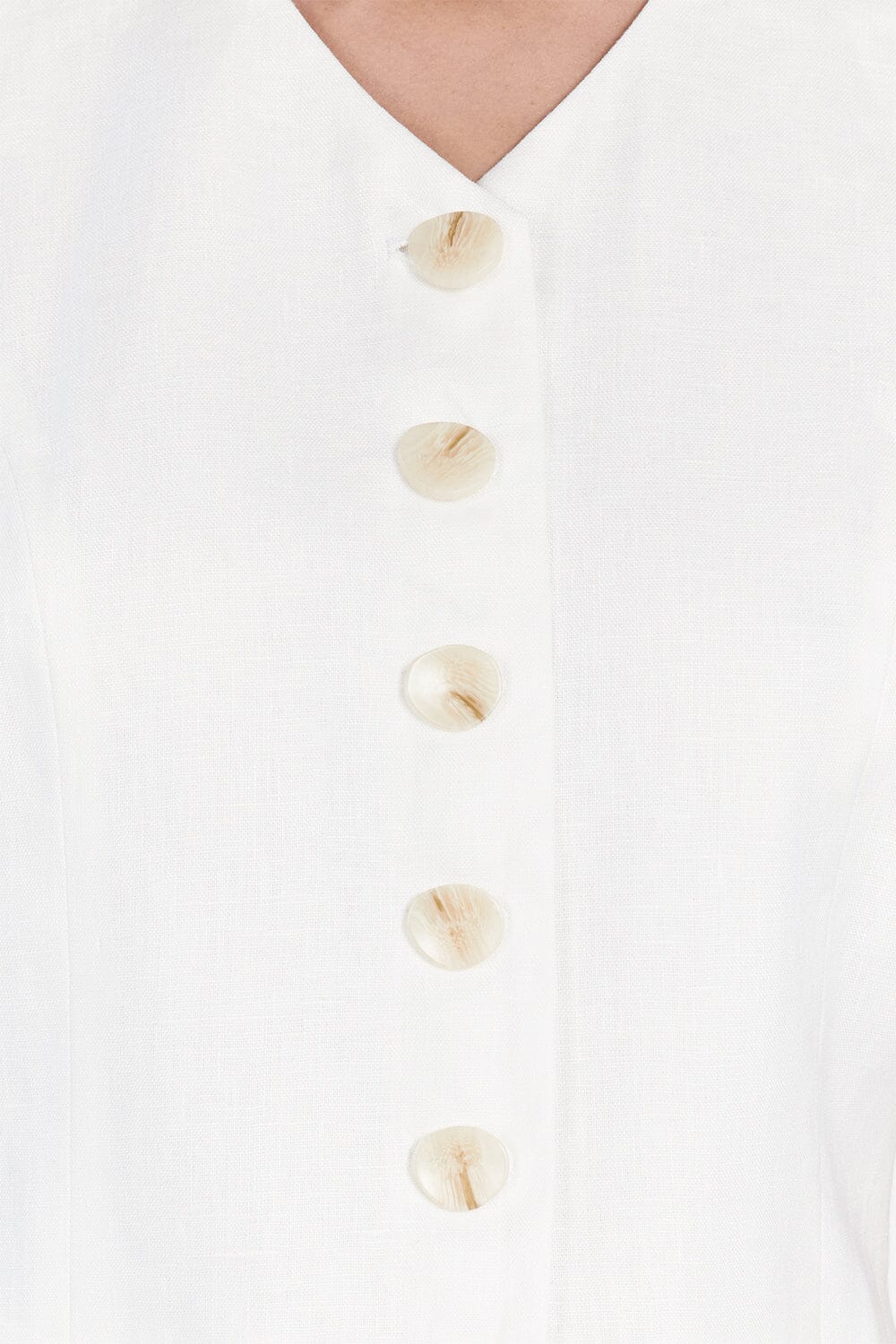 ALONDRA WHITE LINEN VEST Clothing DISSH Boutiques 
