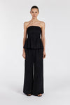 PAIGE BLACK LINEN BLEND STRAPLESS TOP