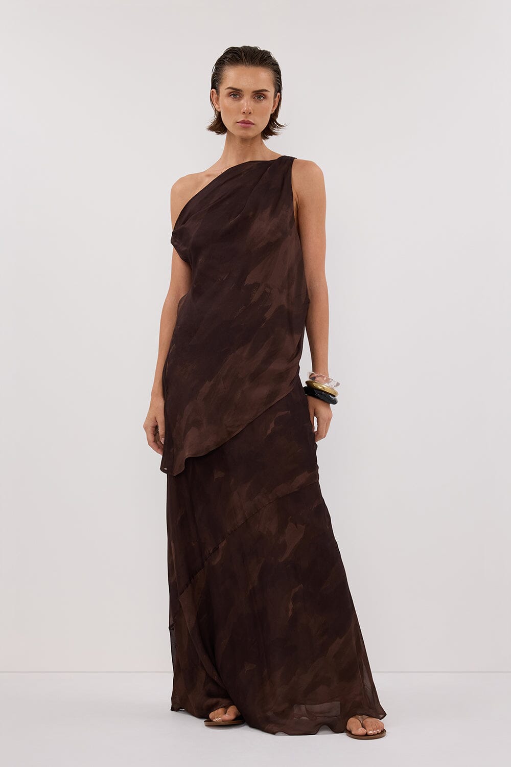 WILLOW CHOC PRINT TWIST TOP Clothing DISSH Boutiques 6 CHOCOLATE 