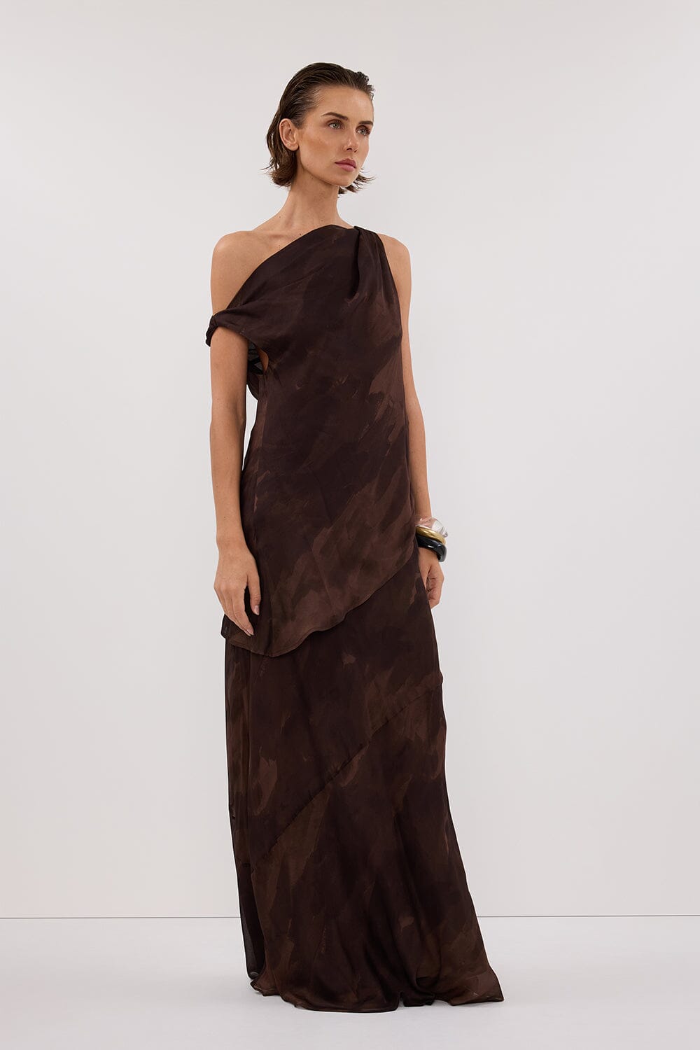 WILLOW CHOC PRINT TWIST TOP Clothing DISSH Boutiques 