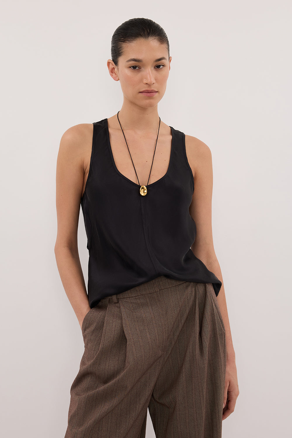 COLETTE BLACK SILK CAMI TOP - PRE ORDER Clothing DISSH Boutiques 