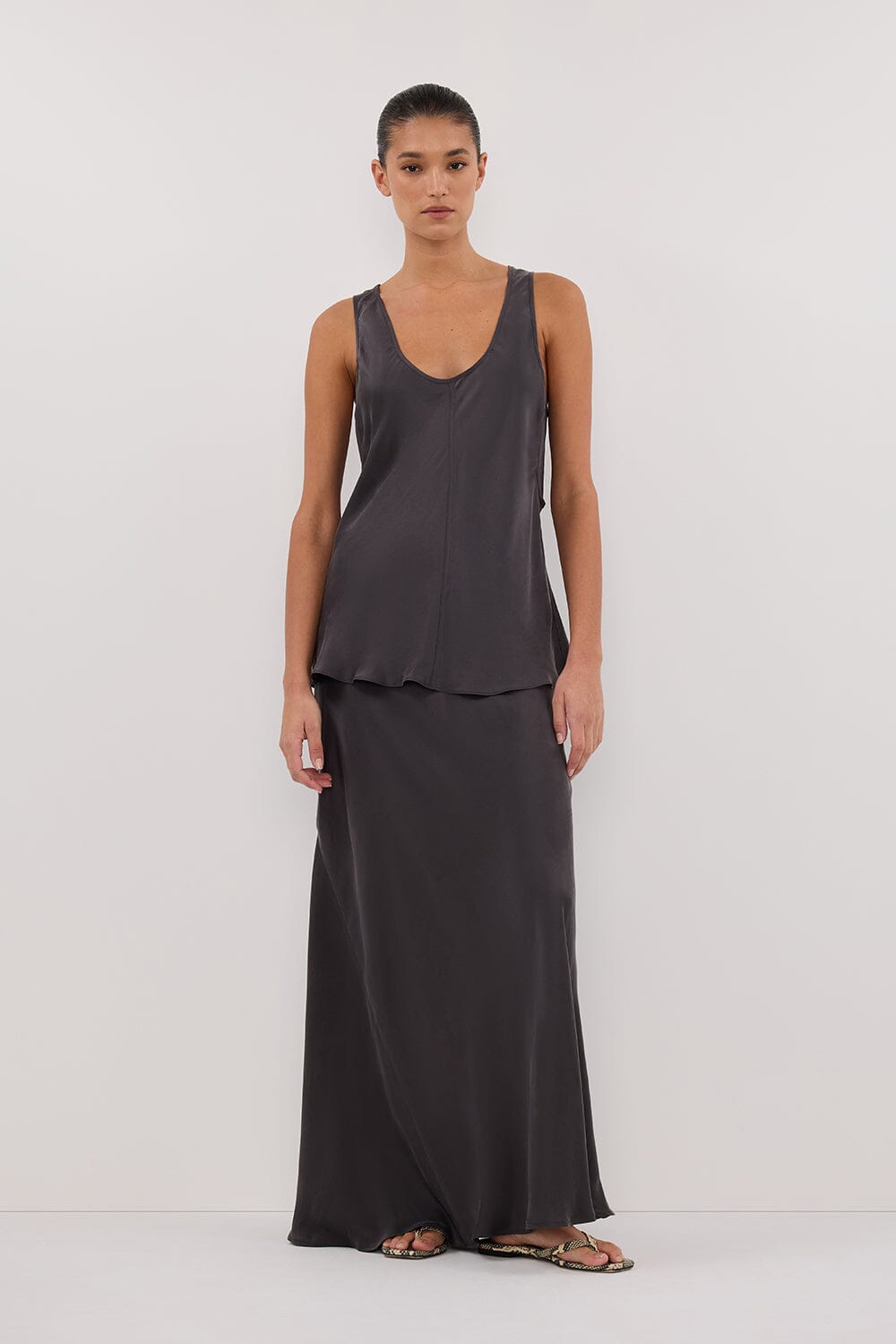 COLETTE PETROL SILK CAMI TOP Clothing DISSH Boutiques 