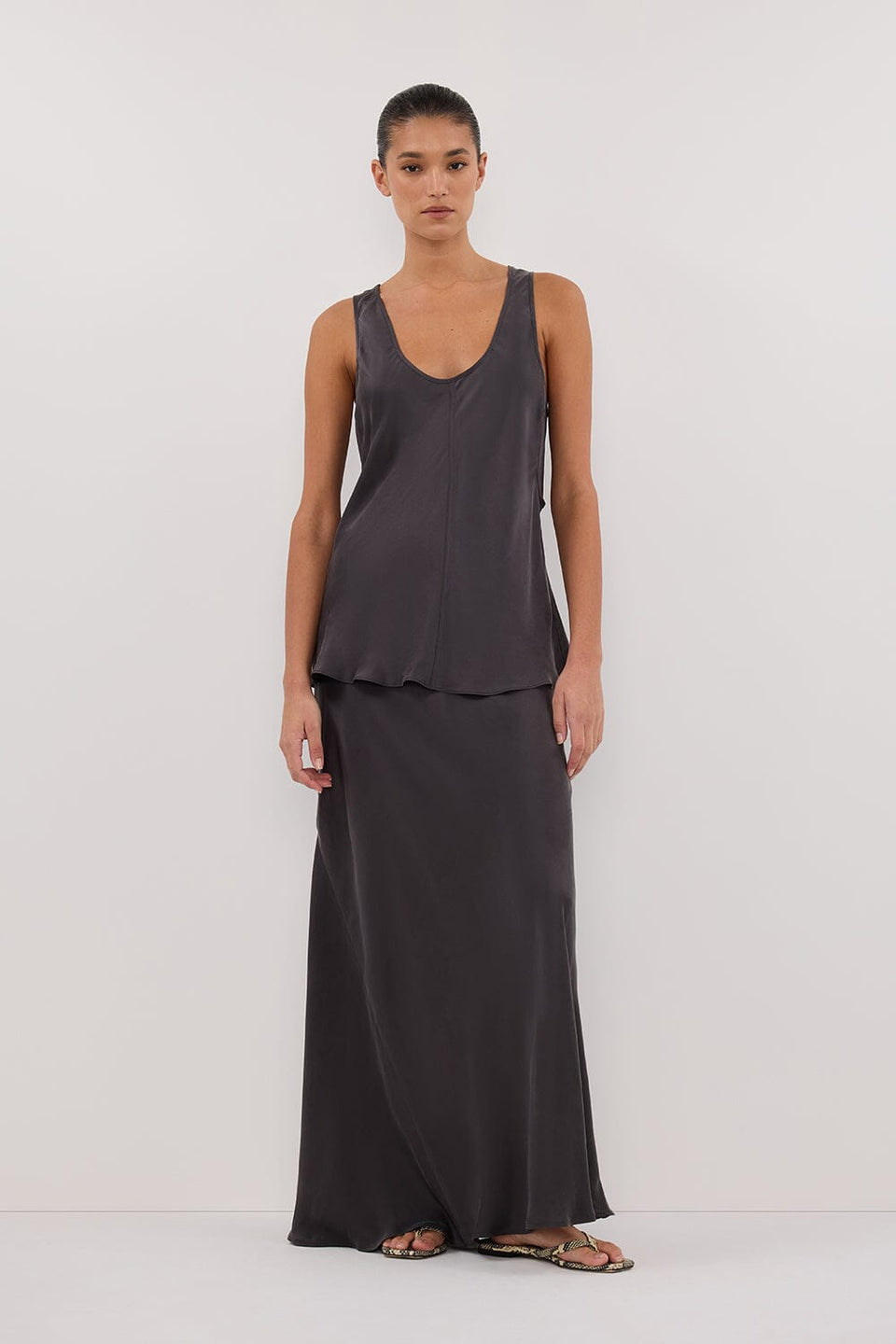 COLETTE PETROL SILK CAMI TOP Clothing DISSH Boutiques 