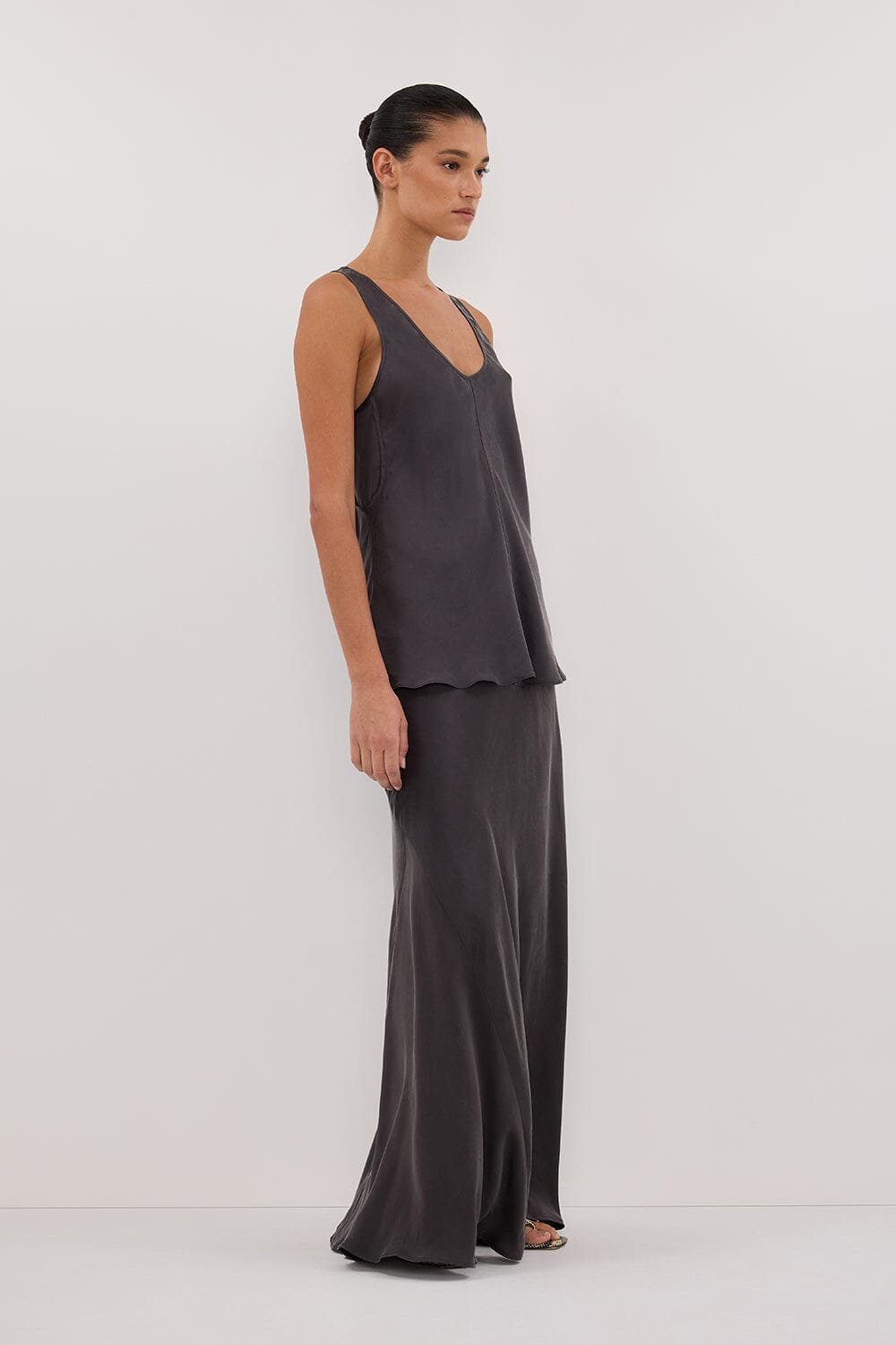 COLETTE PETROL SILK CAMI TOP Clothing DISSH Boutiques 