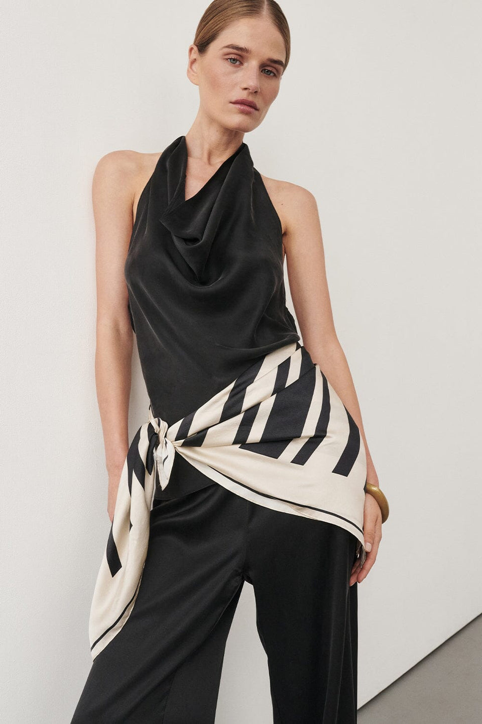 CARLENE BLACK SILK COWL NECK TOP - PRE ORDER Clothing DISSH Boutiques 