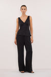 JORJA BLACK SLEEVELESS SILK TOP