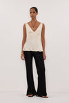JORJA STRAW SLEEVELESS SILK TOP - PRE ORDER