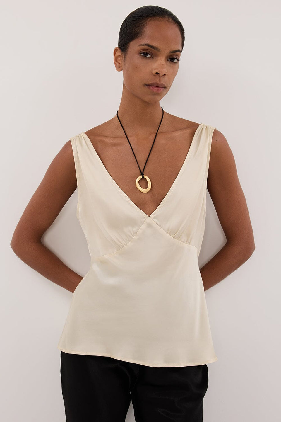 JORJA STRAW SLEEVELESS SILK TOP - PRE ORDER Clothing DISSH Boutiques 